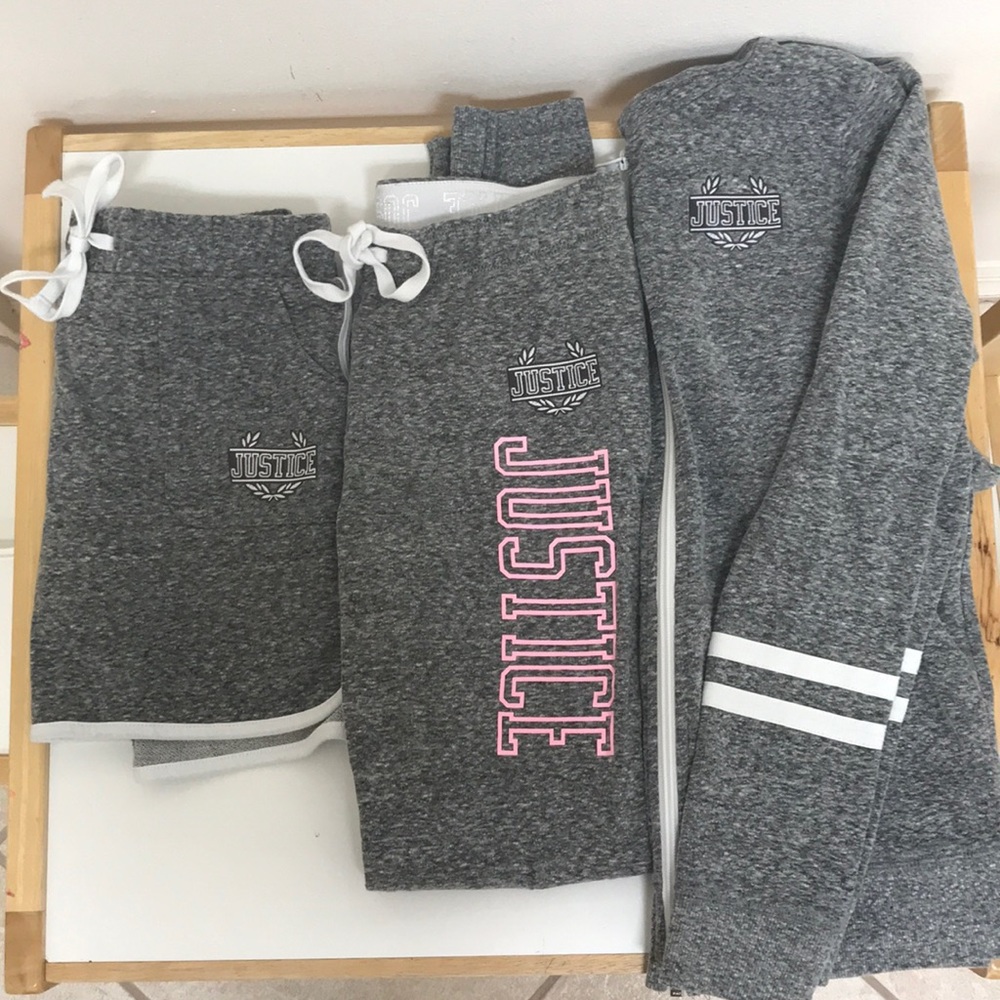 Justice Active 3 Piece Matching Grey Tracksuit